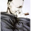 Bertold Brecht retratado por Tullio&nbsp;Pericoli