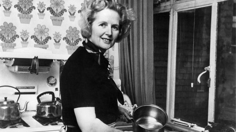 Thatcher en su cocina